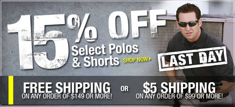 15% Off Select Polos and Shorts!
