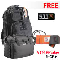 FREE 5.11 Tactical Luggage Tag with the purchase of any 5.11 Tactical Bag Over $50 - A $14.99 VALUE - while supplies last!