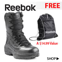 FREE Reebok Boot Bag with the purchase of Reebok Footwear - A $14.99 VALUE - while supplies last!