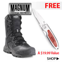 FREE Magnum Knife with the purchase of Magnum Mach 1 Boots - A $19.99 VALUE - while supplies last!