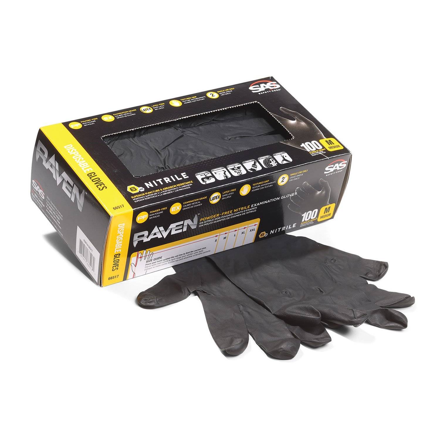 SAS Safety Raven Black Nitrile Glove