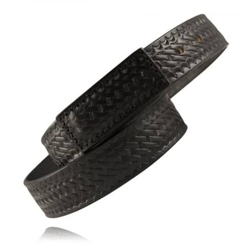 LawPro Black Leather Belt with Covered Buckle
