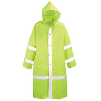 Neese Lime Green 48 inch PVC Vinyl Raincoat with Reflective Striping