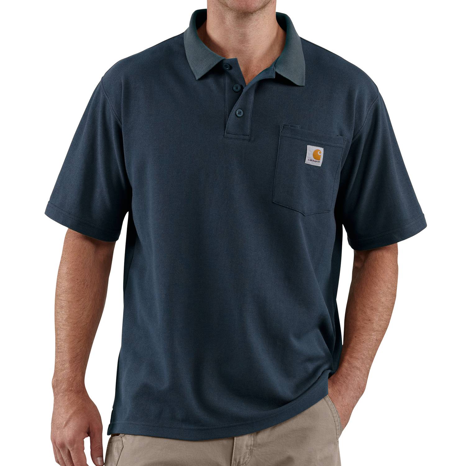 CARHARTT LOOSE FIT MIDWEIGHT SHORT SLEEVE POCKET POLO