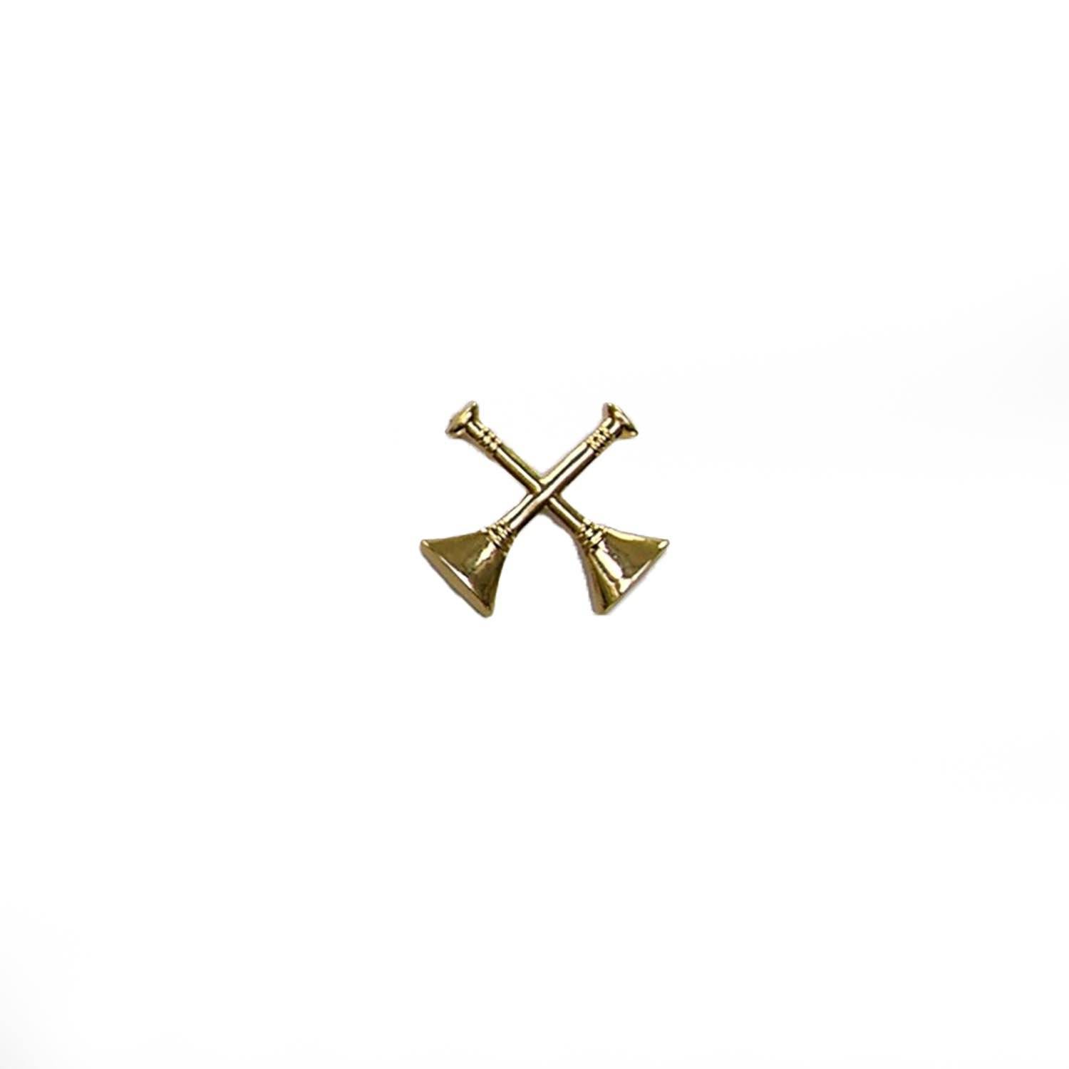 Eiseman-Ludmar Metal Cutout 2 Crossed Bugles Collar Insignia