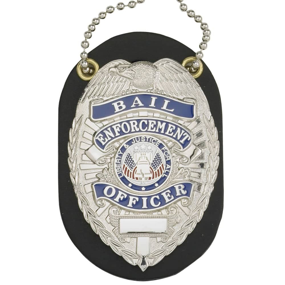 LawPro Leather Oval Badge Holder with Neck Chain