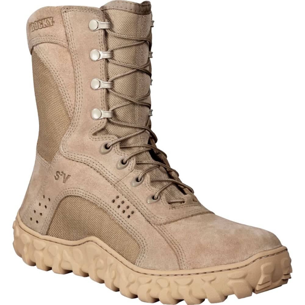Rocky S2V 8-Inch Tactical Boots – Men’s Water-Resistant Leather Safety Shoes, Berry Compliant