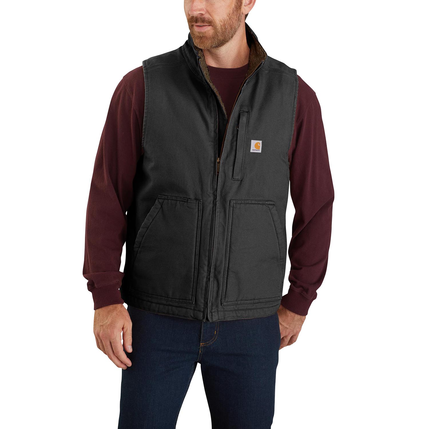 Carhartt Loose Fit Washed Duck Sherpa-Lined Vest | Galls