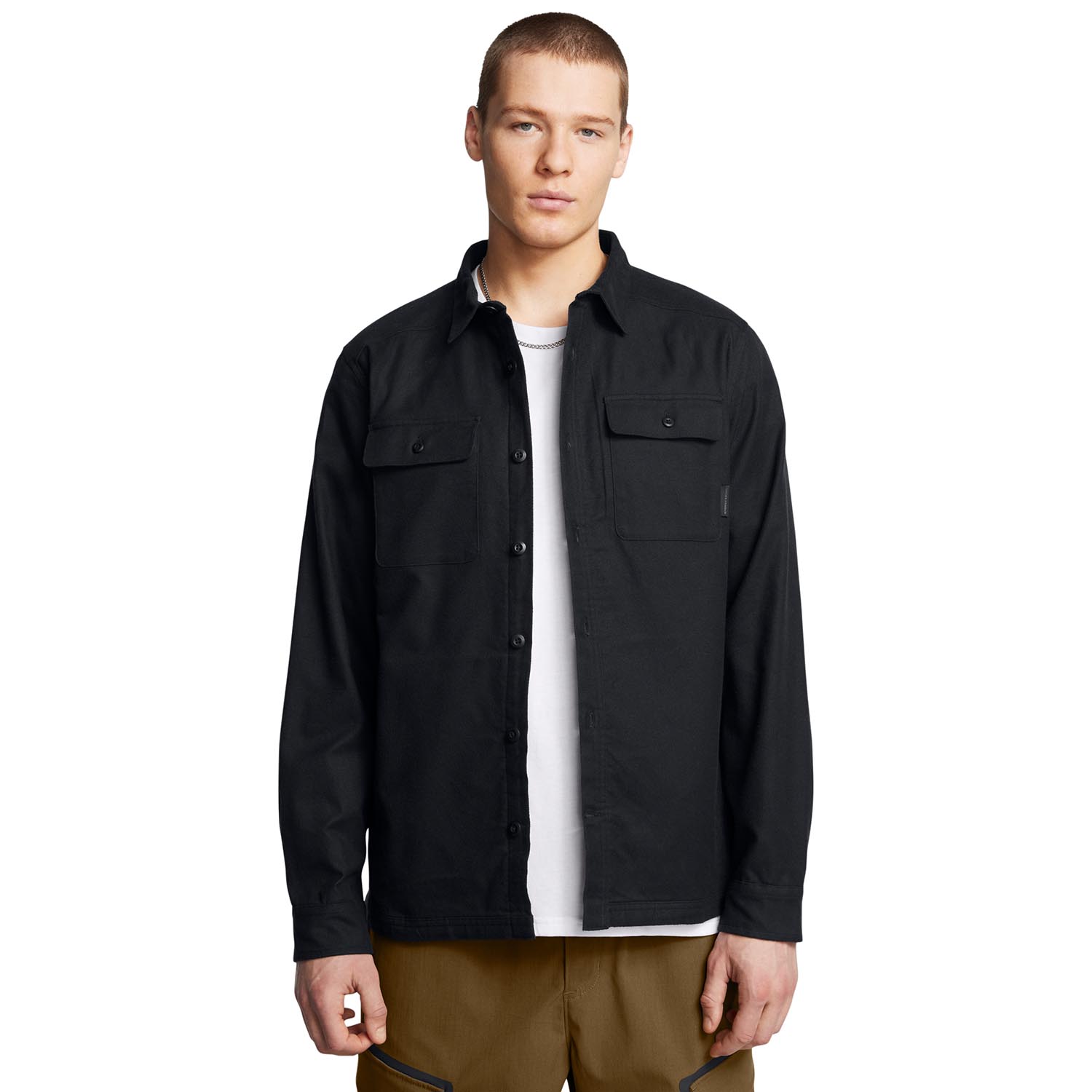 Under Armour Fleece Lined Flannel Shirt in Marine Od Green