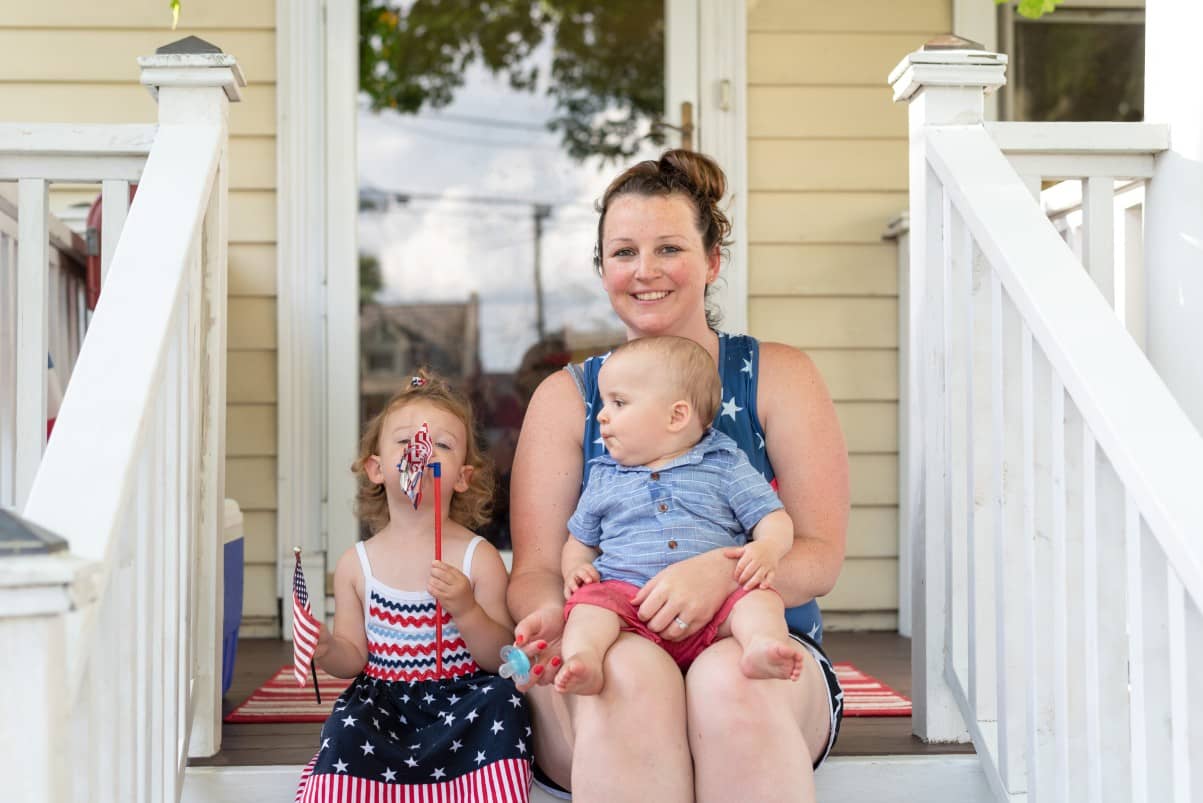Fourth of July mother and kids
