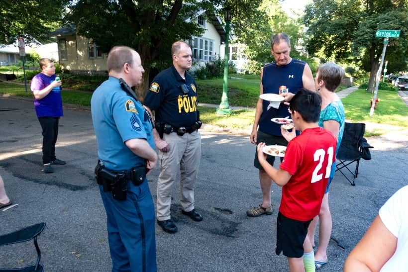 Police community engagement neighborhood event