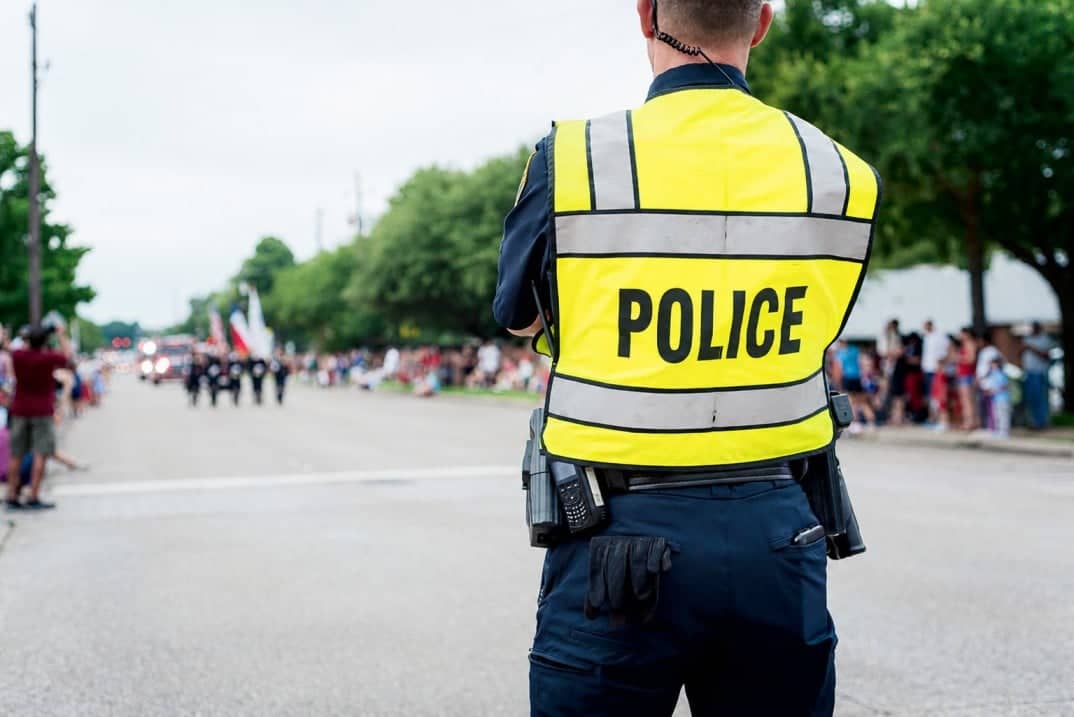 Police guard at parade