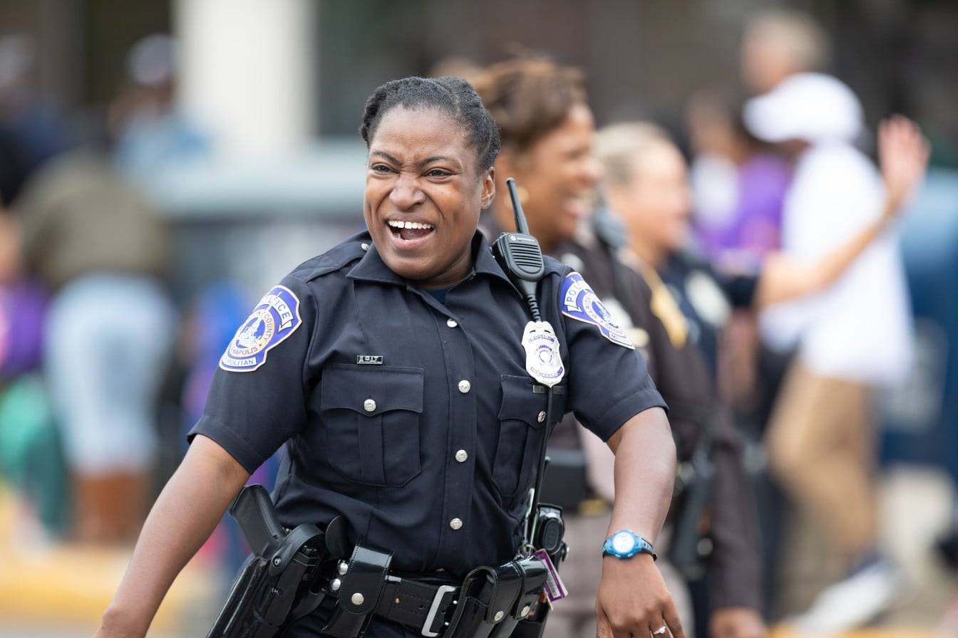 Police officer community engagement event