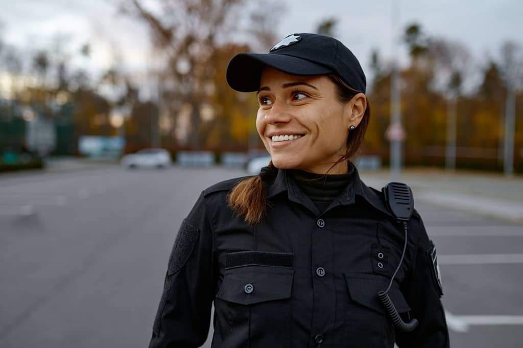 Police woman smiling