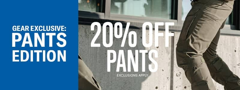 20 percent off sitewide on pants. Shop Now..