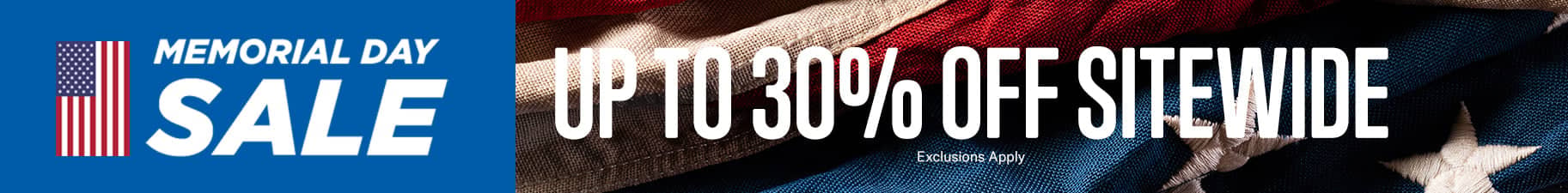Memorial day sale up to 30 percent off