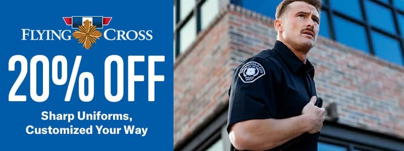 20% off flying cross. Customize your uniform