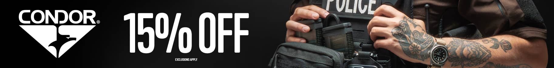 condor 15 percent off