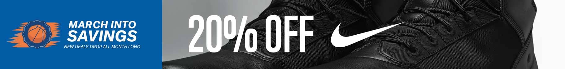 March into Savings. 20% Off Nike. New Deals Drop All Month. Shop Now.