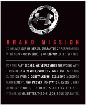 Under Armour brand mission