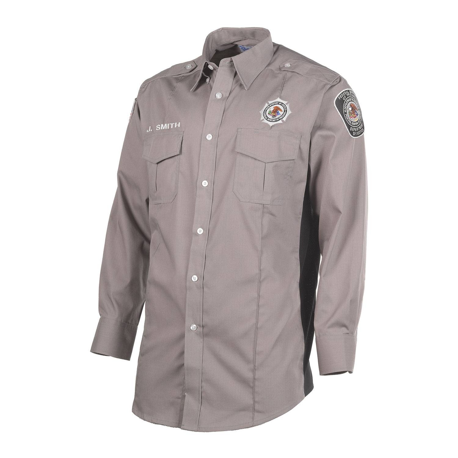 Galls FBOP Men's Utility Long-Sleeve Uniform Shirt (Nickel G