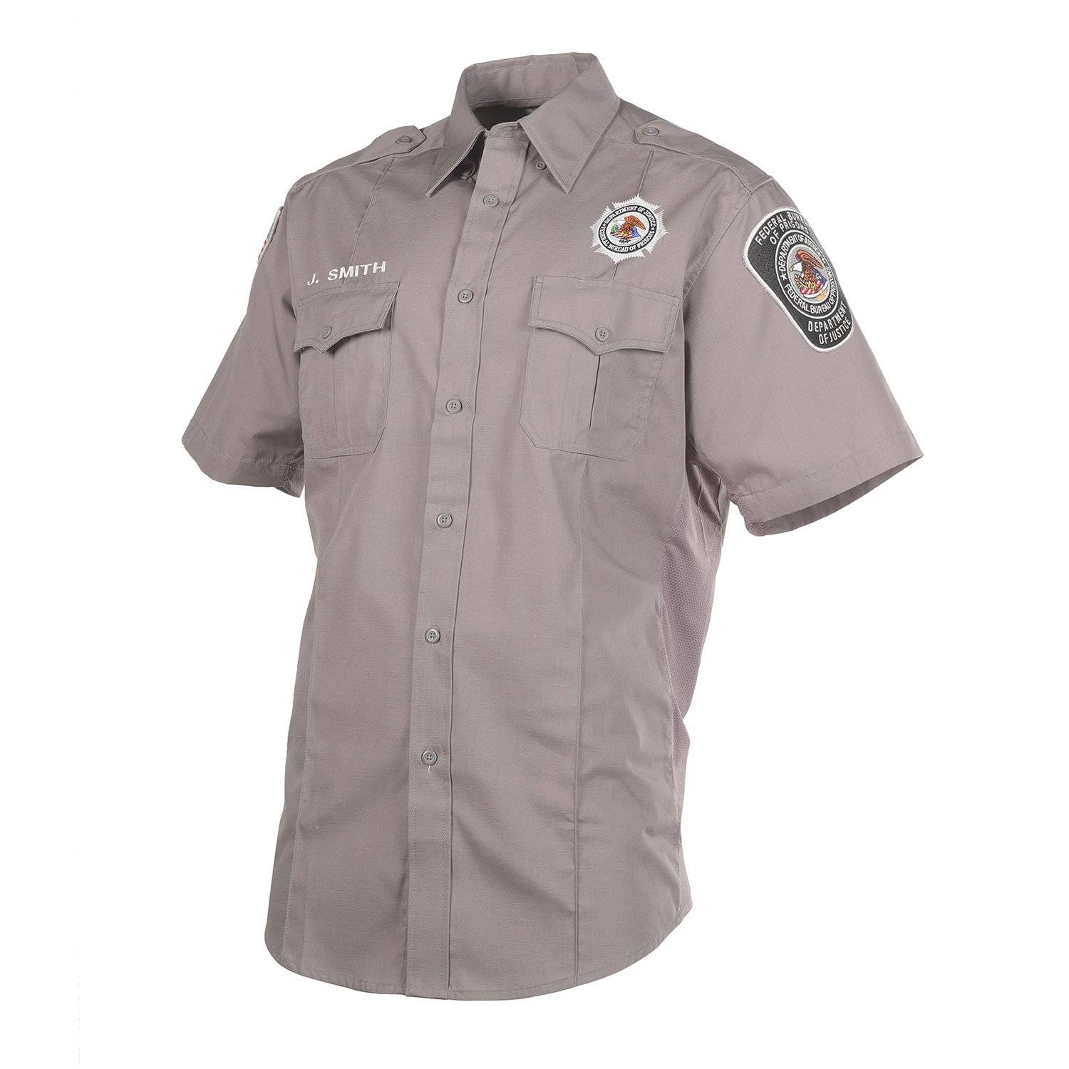 Galls FBOP Men's Utility Short-Sleeve Uniform Shirt (Nickel