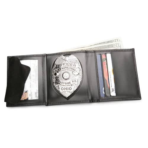 Galls Tri-Fold Leather Compact Size Badge Wallet