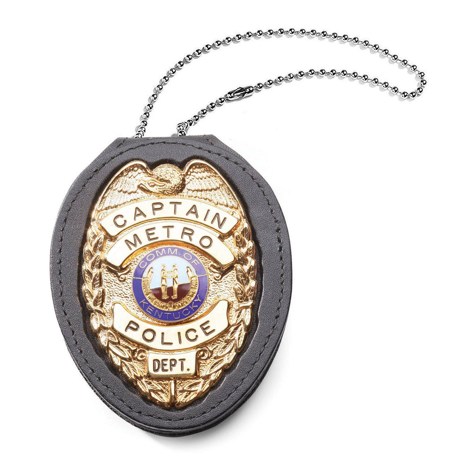 Perfect Fit Pocket Chain Recessed Badge Holder with Belt Cli