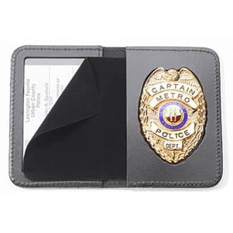 Strong Leather 87950-0932 Black Side Opn Flip-Out Badge Case-Cutout93 