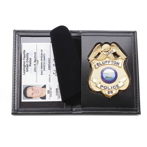 thumbnail image 2 of Perfect Fit Non-Recessed Universal Badge Holder - Leather Snap Closure For Police, Security, ID 2 of 10