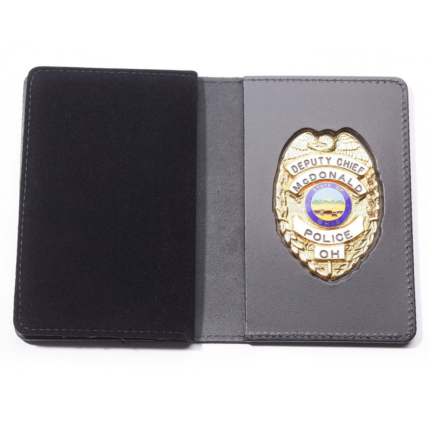Perfect Fit Duty Leather Recessed Badge and Double ID Case