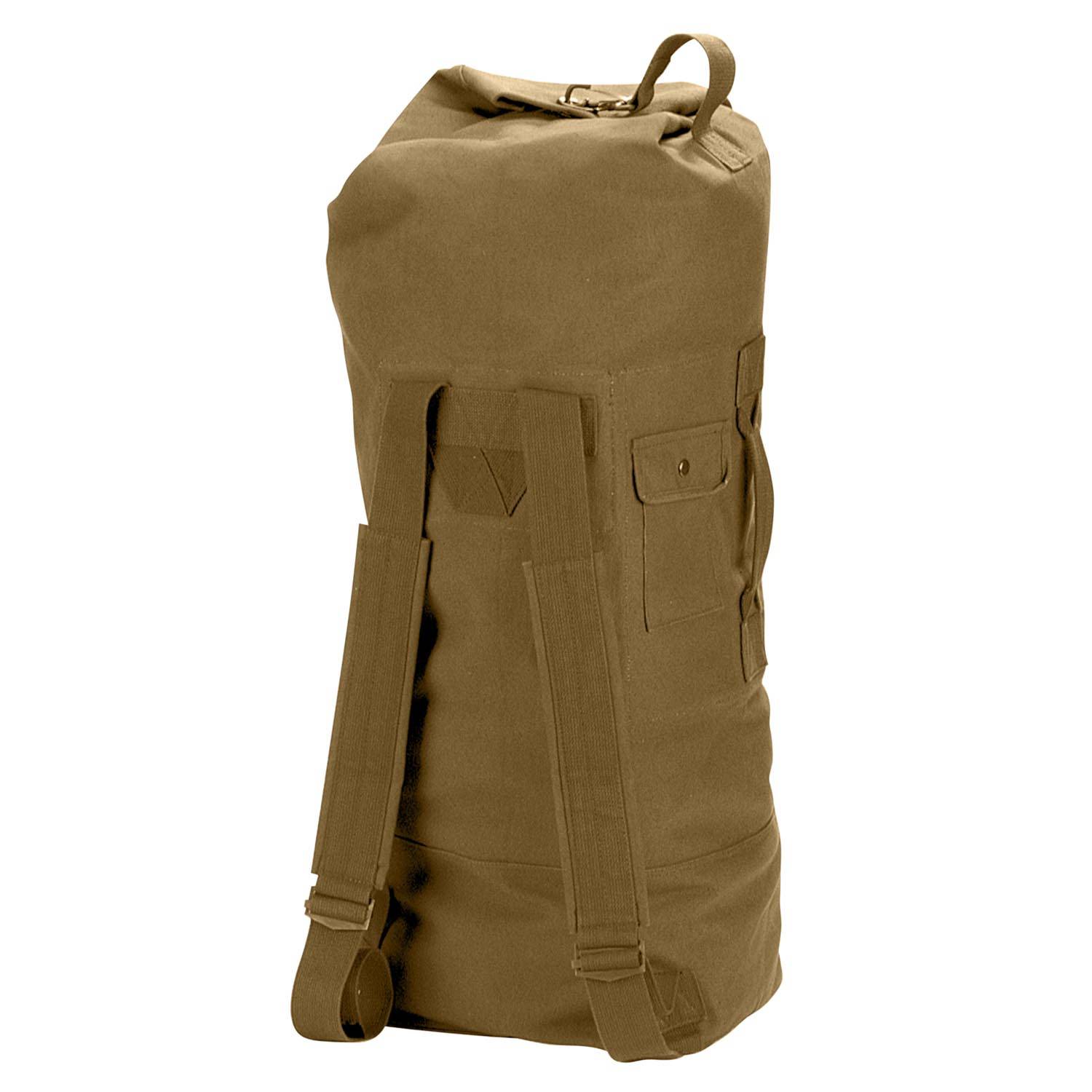 ROTHCO G.I. STYLE CANVAS DOUBLE STRAP DUFFLE BAG IN COYOTE