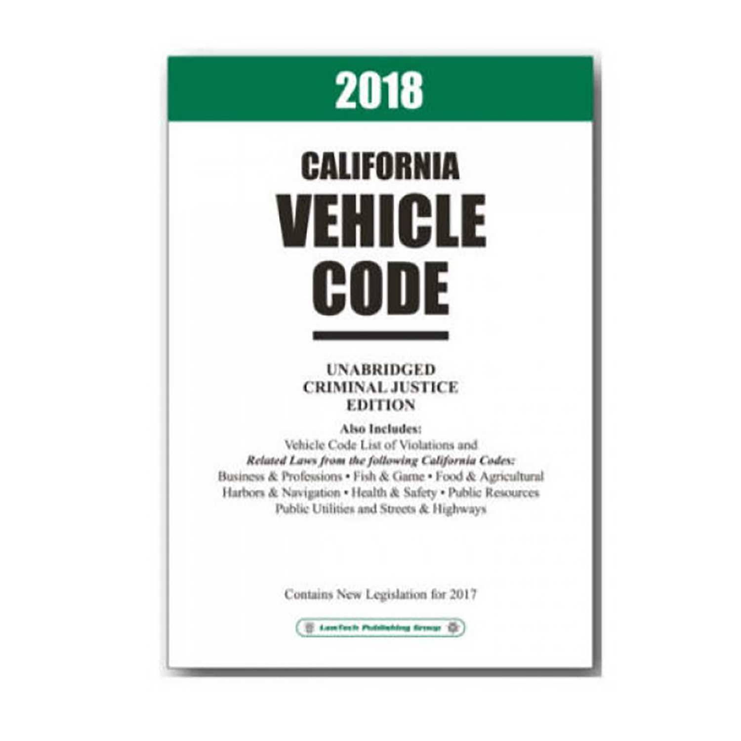Lawtech 2018 California Vehicle Code Unabridged