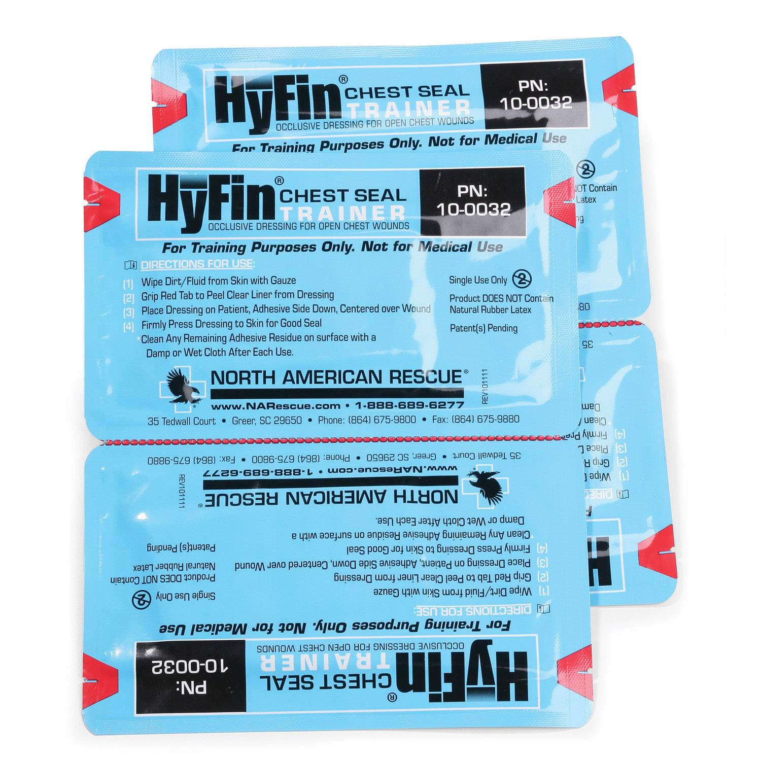 North American Rescue HyFIN Chest Seal Twin Pack Trainer