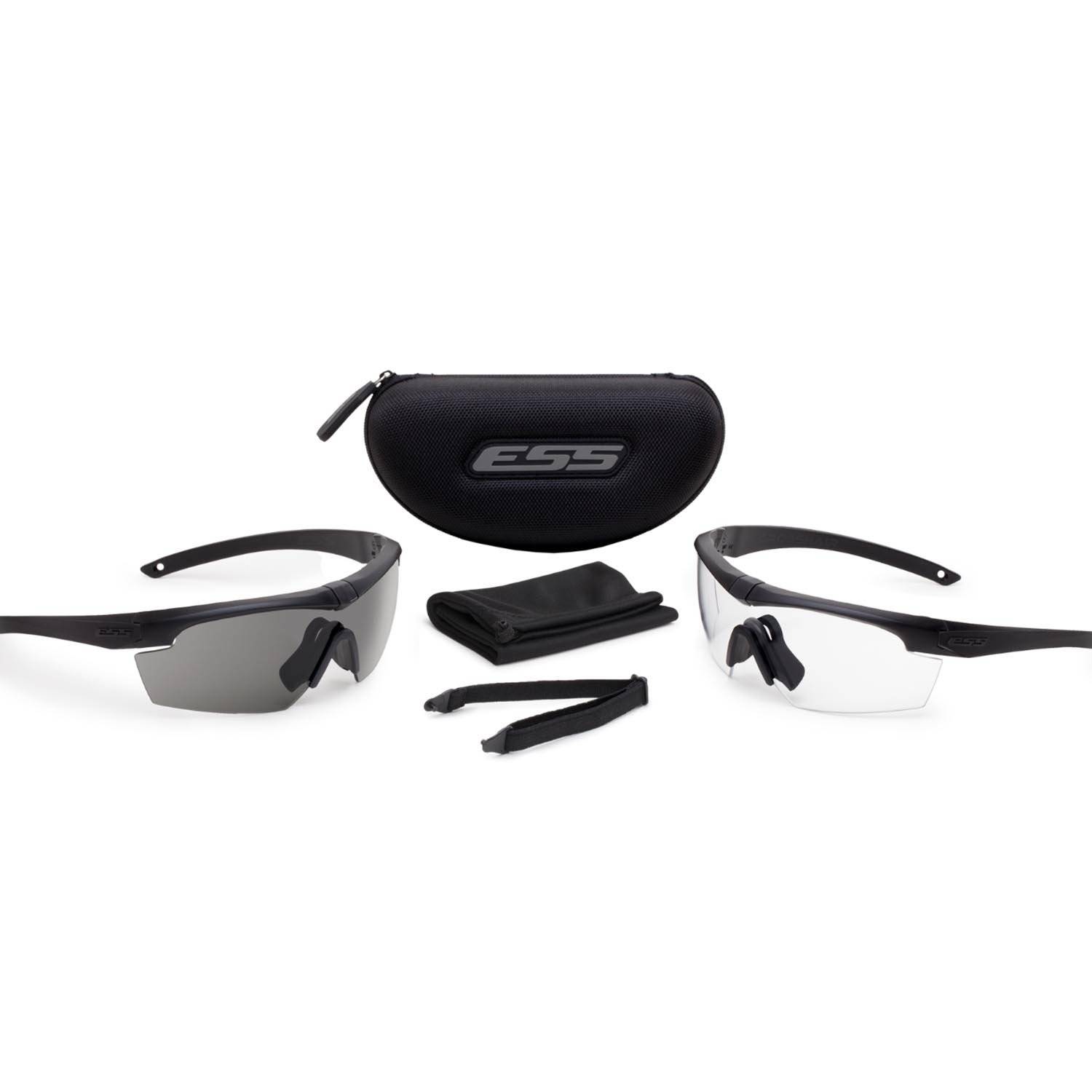 ESS Crosshair 2X Black with Clear & Smoke Gray Eyeshields