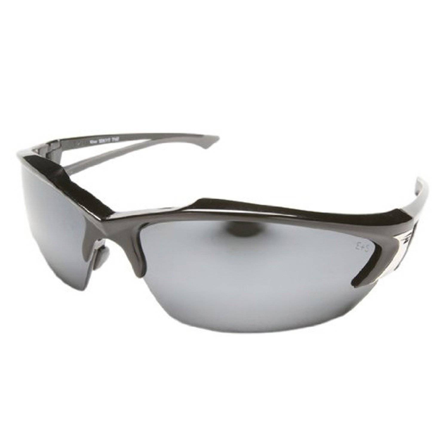 Edge Khor Safety Sunglasses Black Frame with Silver Mirror L