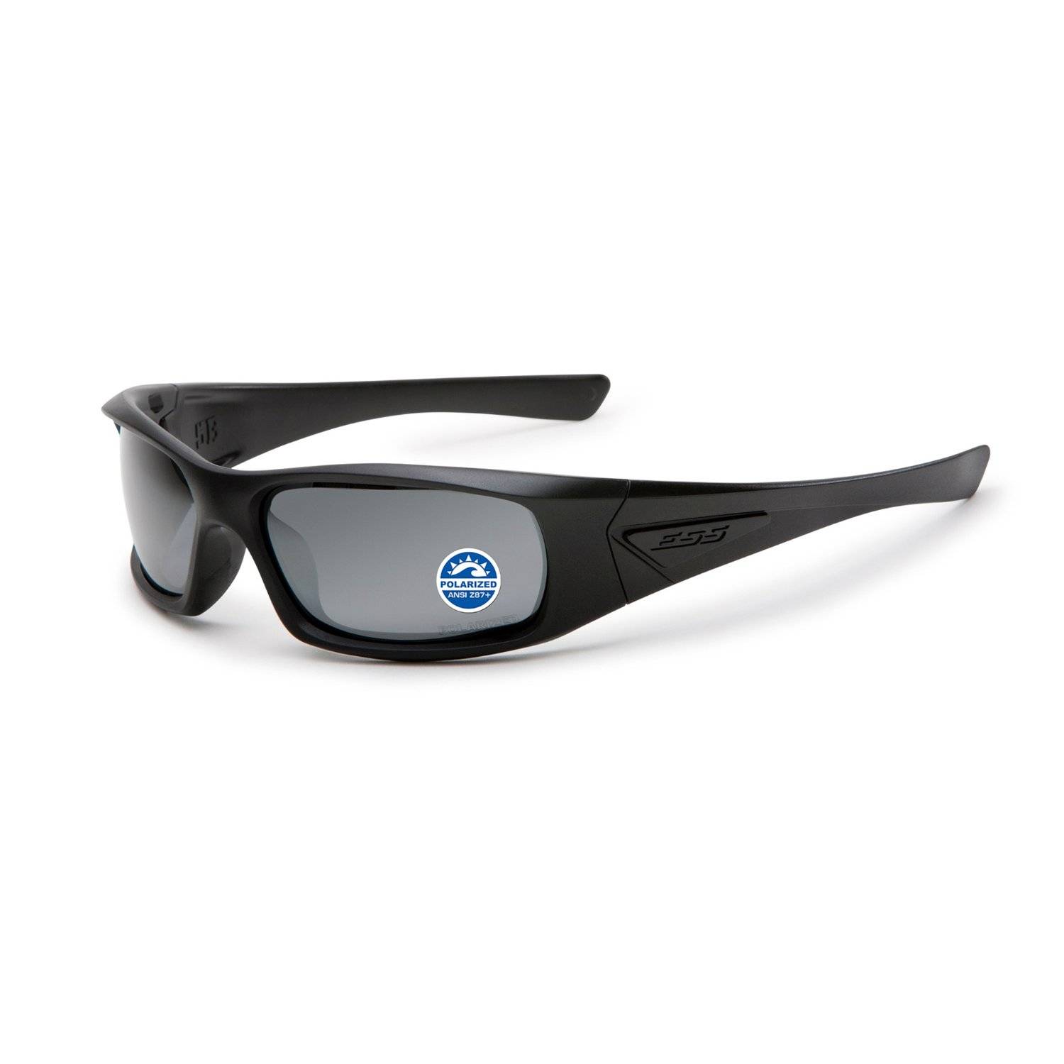 ESS 5B Black Sunglasses w/ Polarized Mirror Gray Lenses