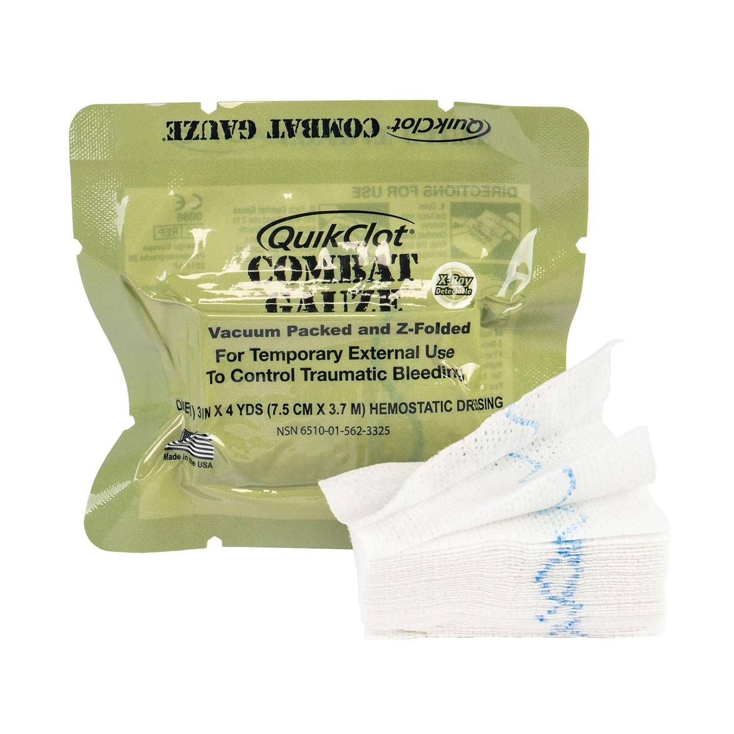 North American Rescue Quikclot Z-Fold Vacuum Packed Gauze