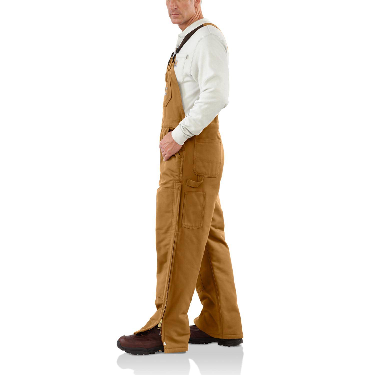 carhartt men's flame resistant duck bib lined overall