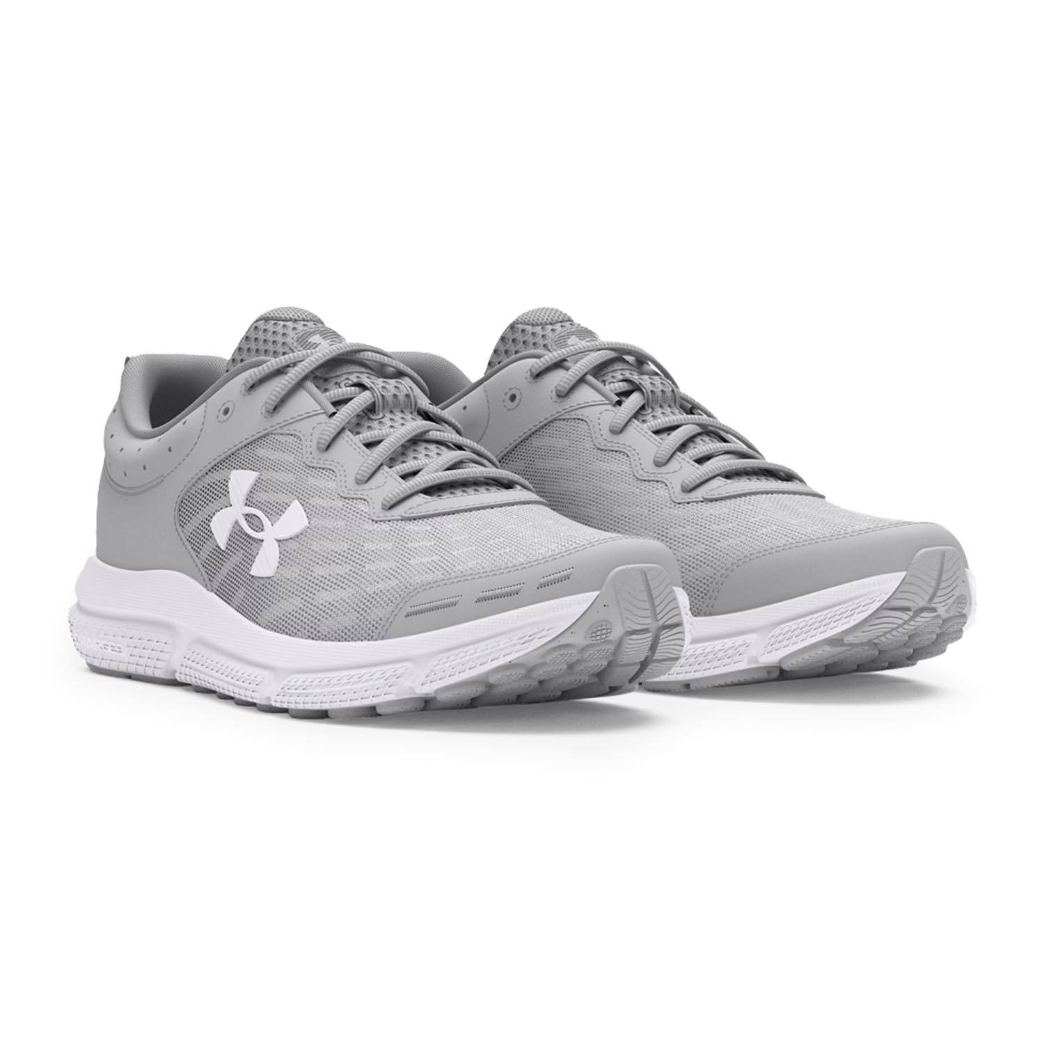 UNDER ARMOUR MEN'S CHARGED ASSERT 10 SHOES IN GREY / WHITE