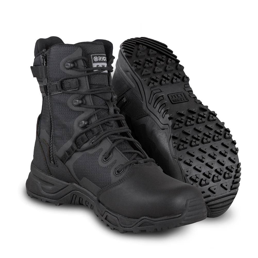 ORIGINAL SWAT 8" ALPHA FURY POLISHABLE TOE SIDE-ZIP BOOTS
