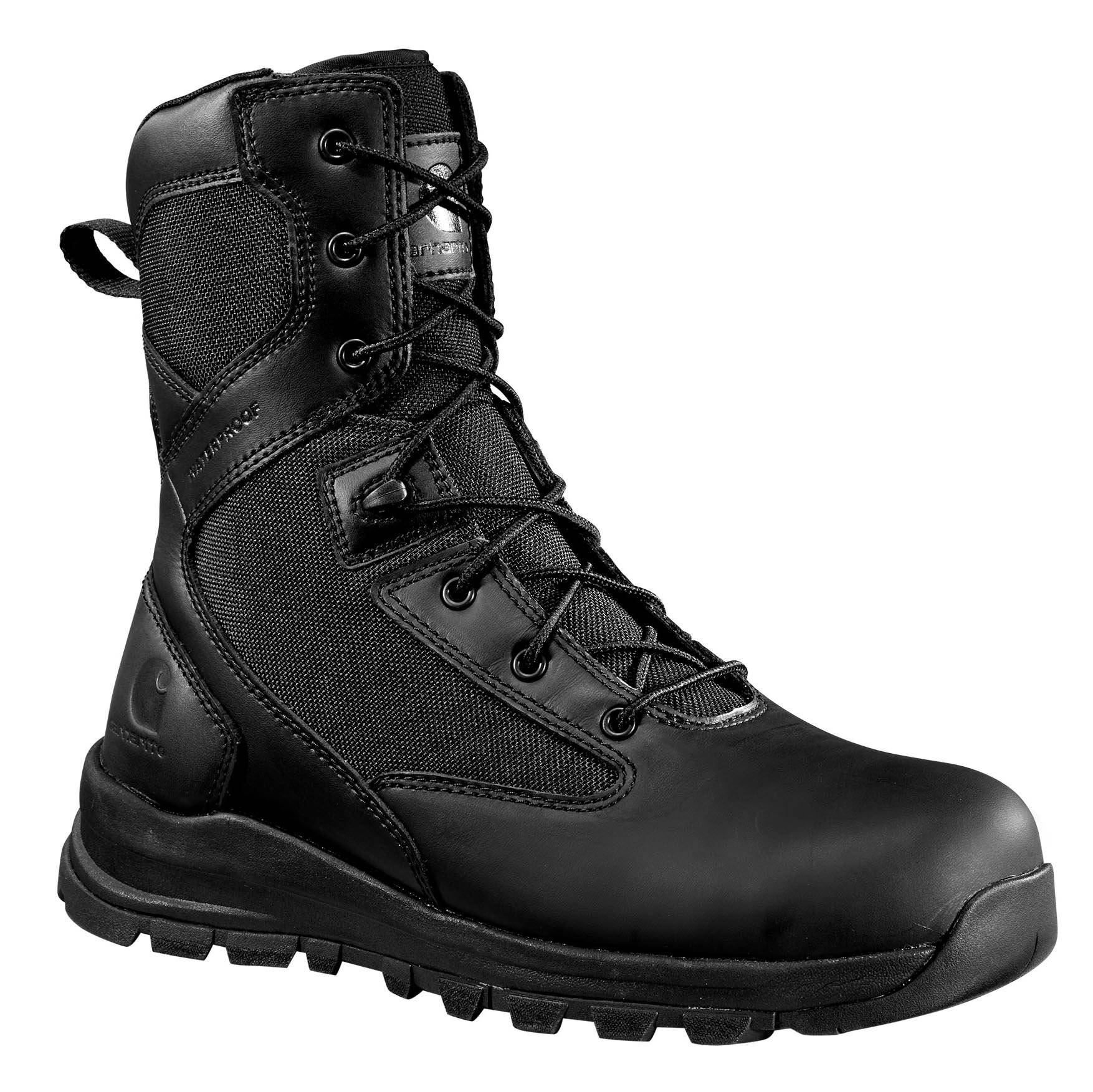 CARHARTT GILMORE WATERPROOF 8" SIDE-ZIP BOOTS IN BLACK