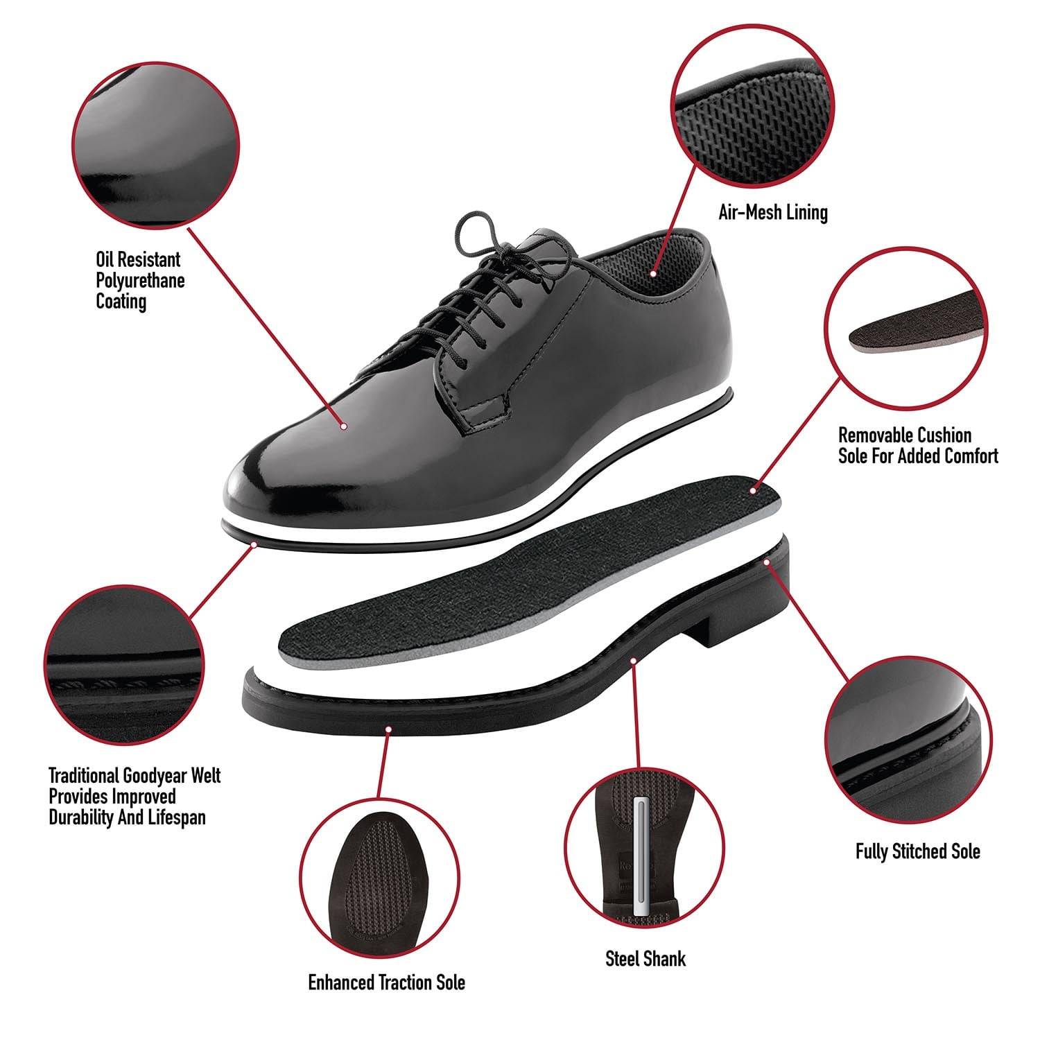 Rothco Uniform Hi-Gloss Oxford Dress Shoe | Galls