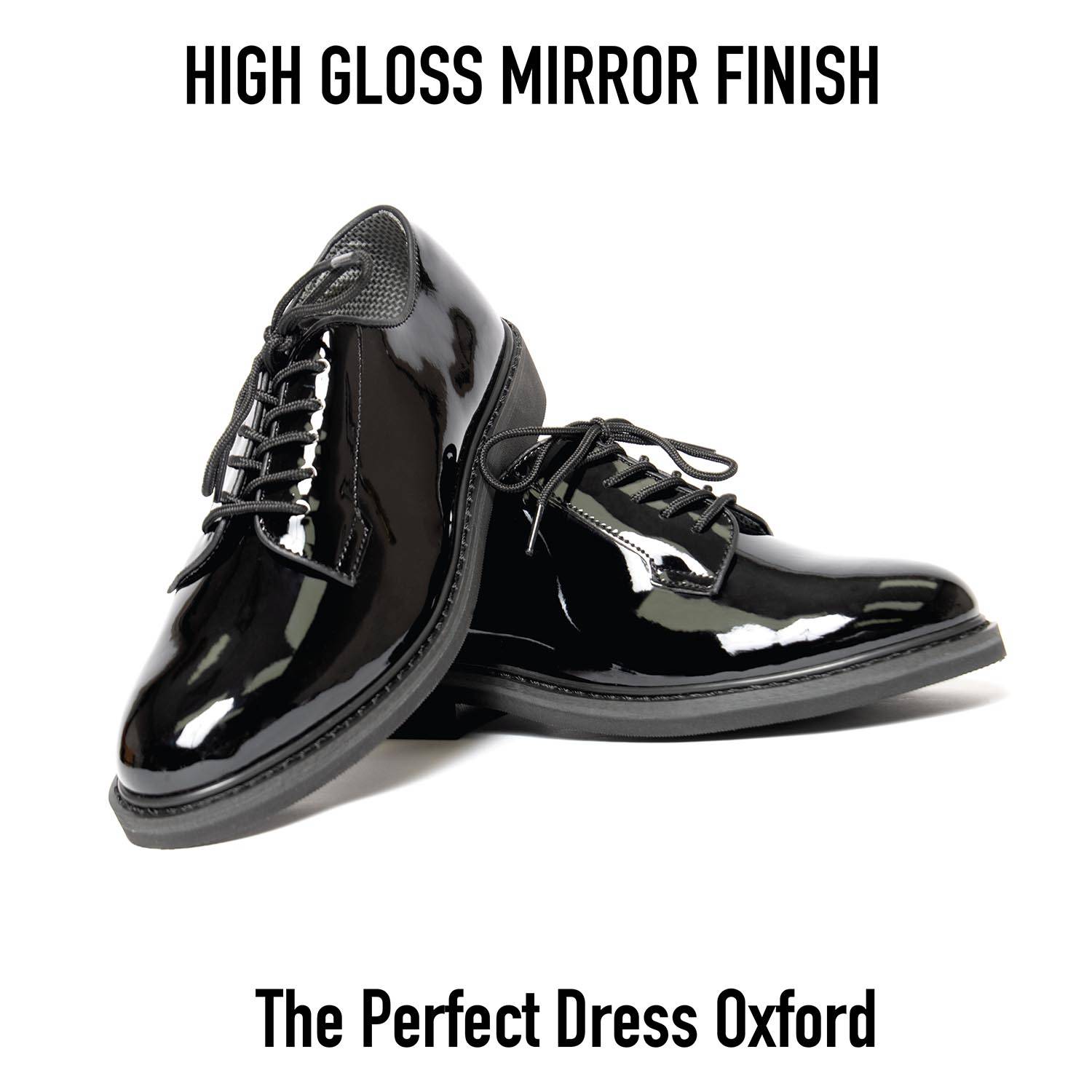 knee length dresses for ladies Hi-Gloss Military Dress Corfam Shoes, Black