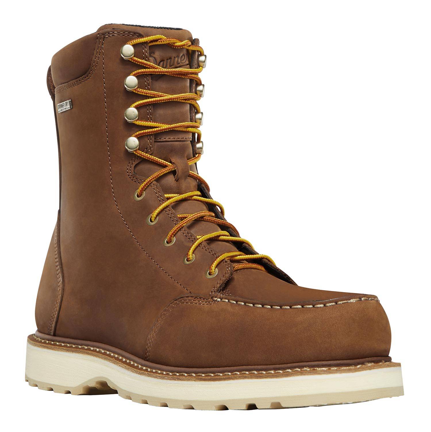 DANNER CEDAR RIVER 8" WATERPROOF ALUMINUM TOE BOOTS IN BROWN