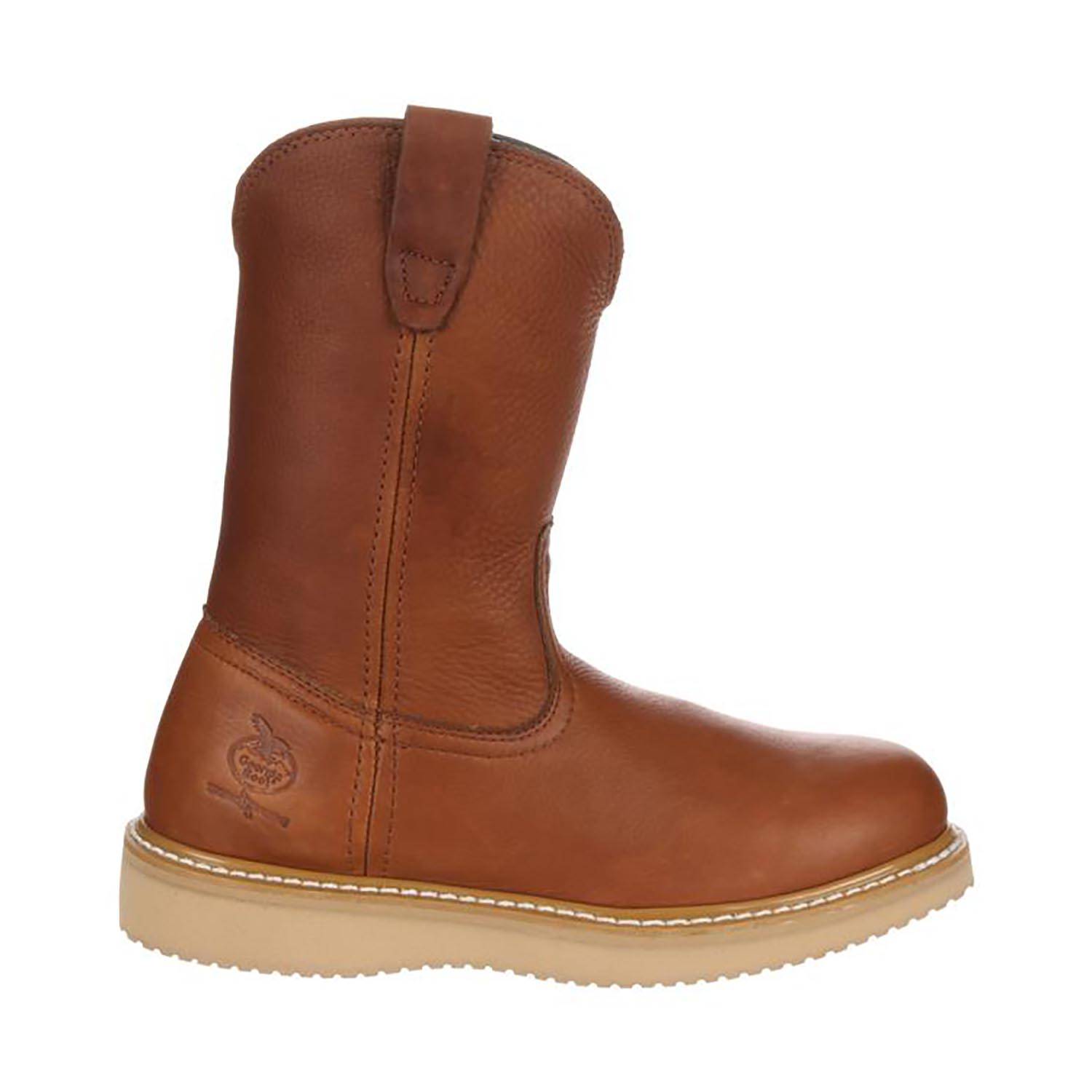 GEORGIA MEN'S 10" WEDGE WELLINGTON PULL-ON STEEL TOE BO