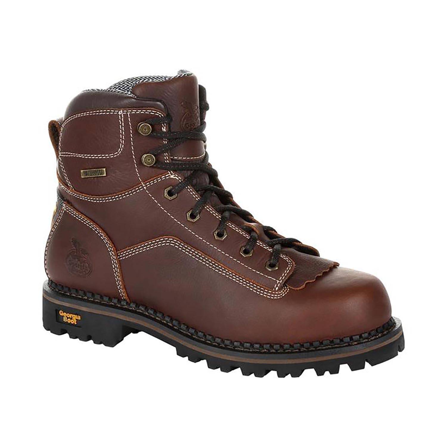 GEORGIA BOOT MEN'S 6" AMP LT LOW-HEEL LOGGER WATERPROOF BOOT