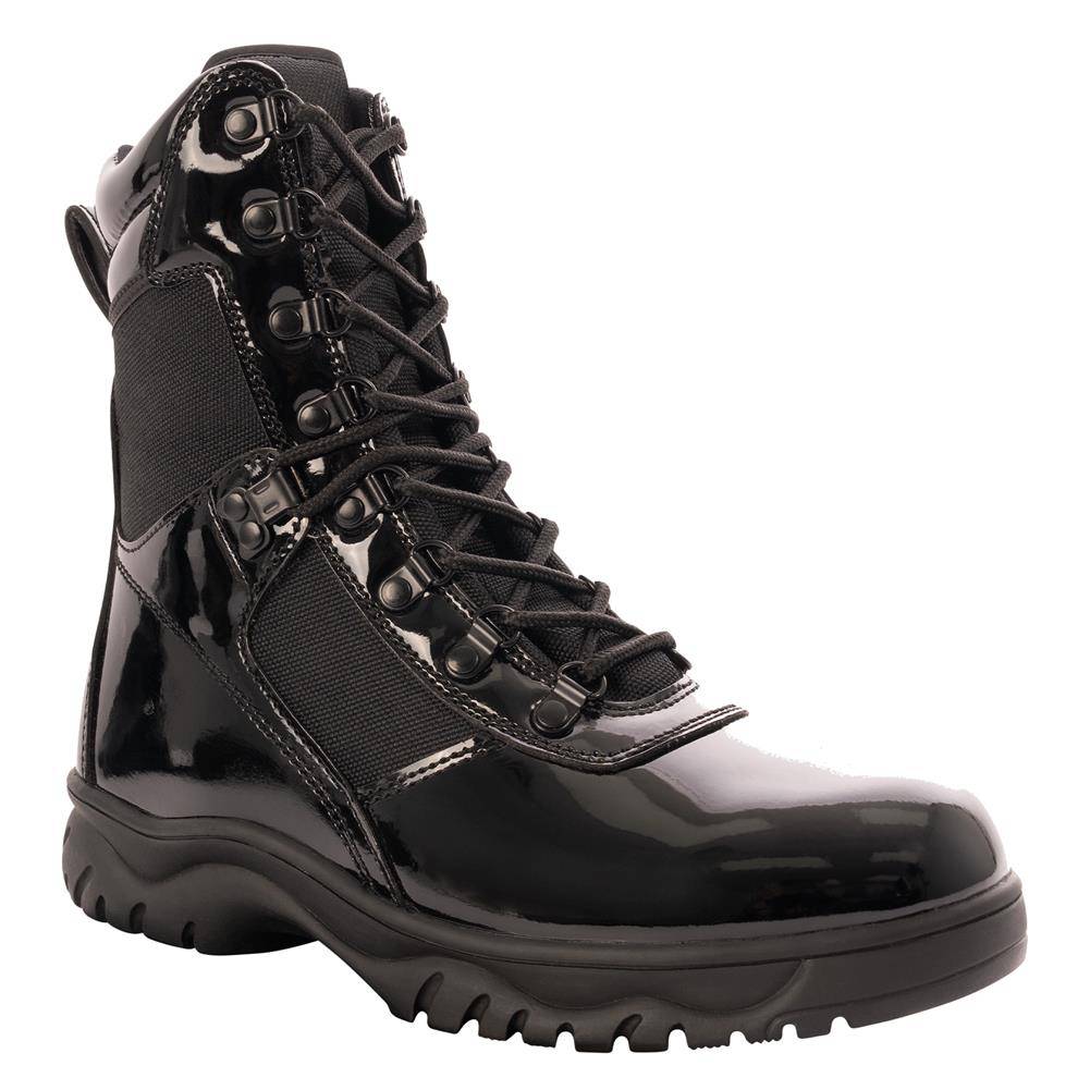 ROTHCO 8" FORCED ENTRY HIGH-GLOSS SIDE-ZIP TACTICAL BOOTS