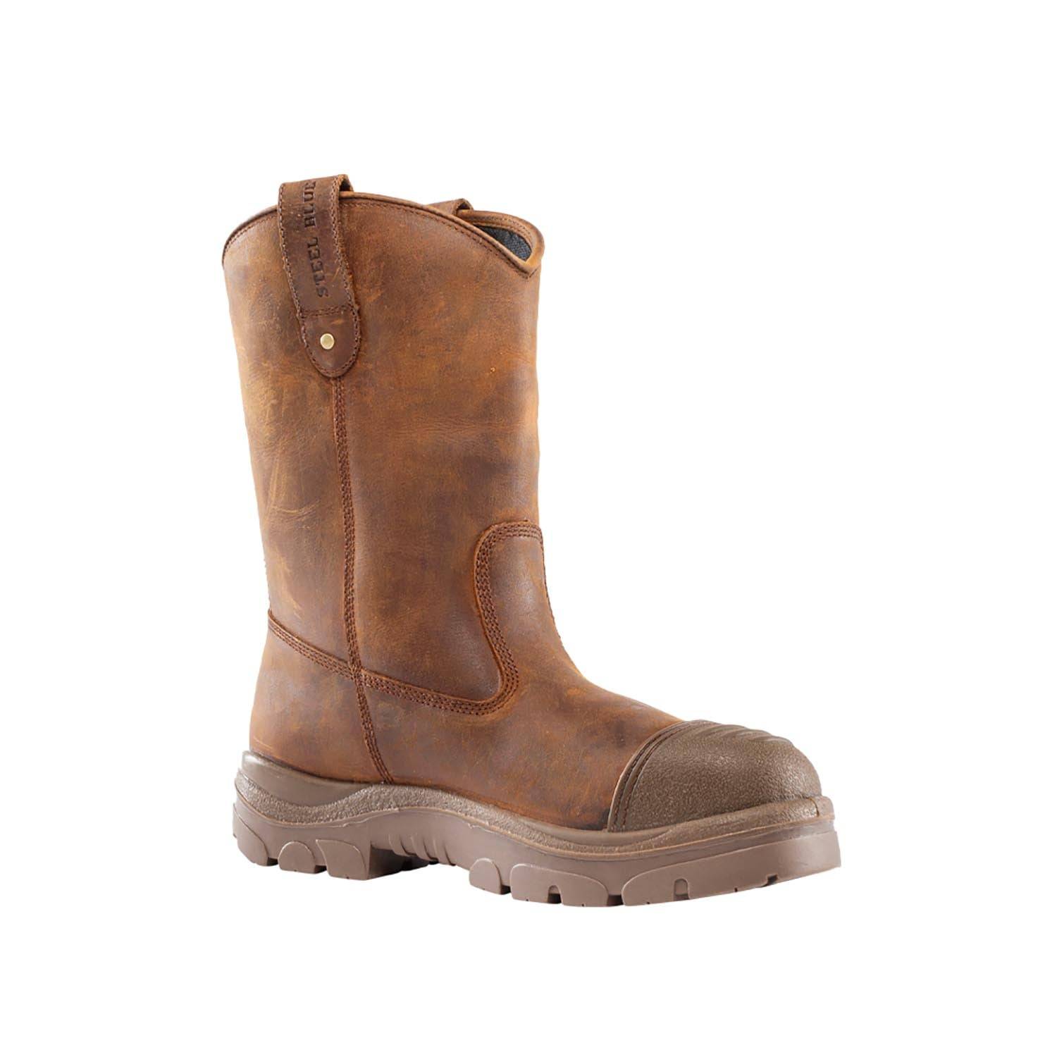 Steel Blue Men's Heeler Scuff 10" Wellington Steel Toe Boots