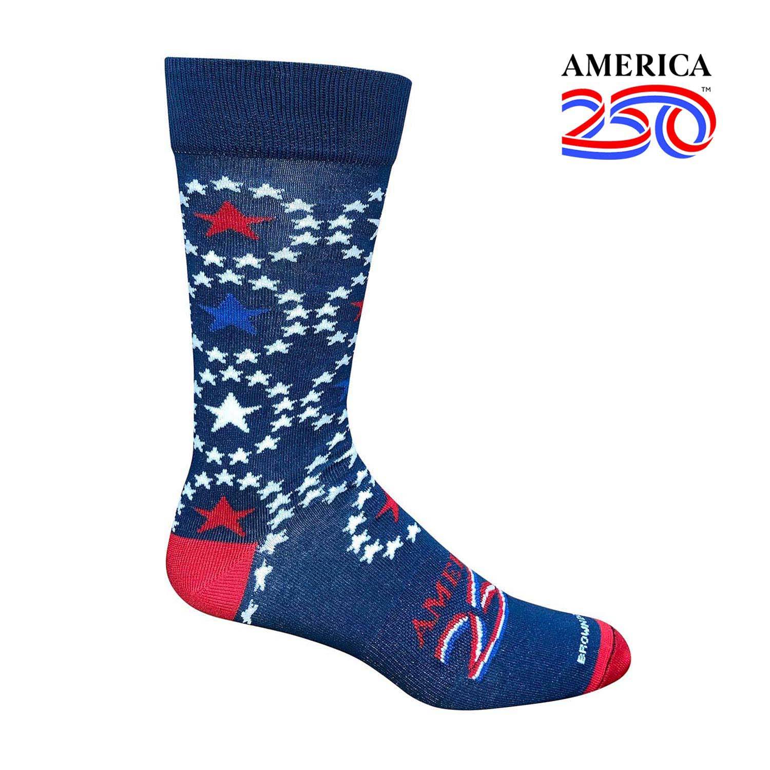 Wilson Brown Circle Stars Dress Socks